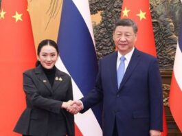 POTRET: Presiden China Xi Jinping dan Perdana Menteri Thailand Paetongtarn Shinawatra di Balai Besar Rakyat China pada Kamis (6/2/2025). (Dok. Istimewa)