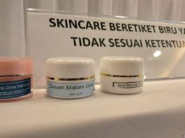 Beberapa temuan produk perawatan kulit atau skincare serta kosmetik ilegal oleh BPOM berdasarkan hasil intensifikasi pada 10-18 Februari 2025 yang ditunjukkan kepada awak media oleh Kepala BPOM Taruna Ikrar di Jakarta, Jumat (21/2/2025). (Dok. Istimewa)