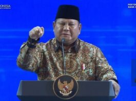 Presiden RI Prabowo Subianto berpidato di agenda Pertemuan Tahunan Bank Indonesia di Jakarta, Jumat (28/11/2025). (Dok. Istimewa)